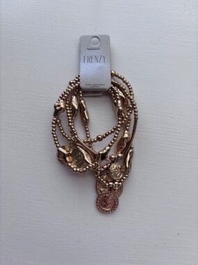 Gold Multi-Strand Charm Bracelet